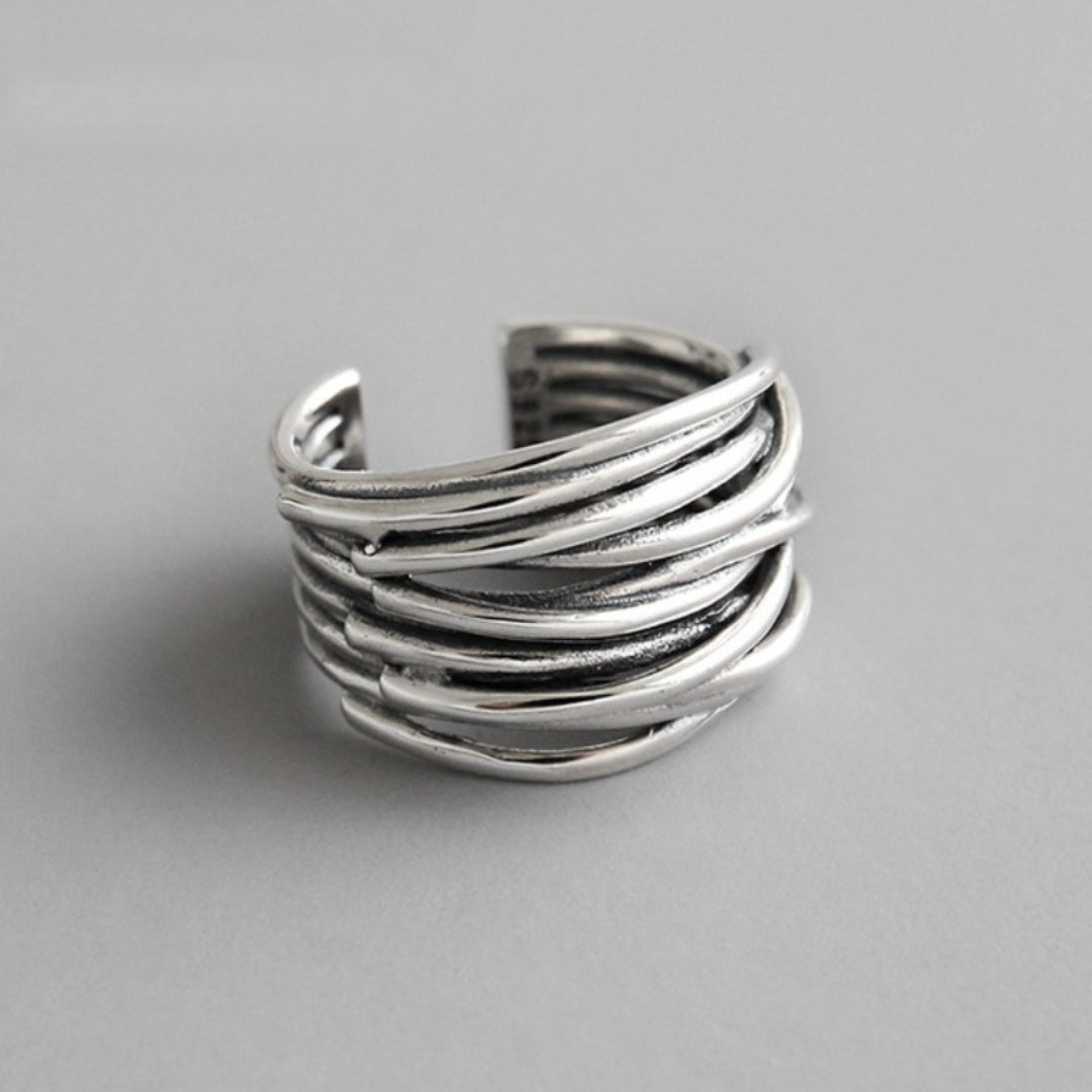 925 Sterlingsilver Justerbar Skiktad Ring