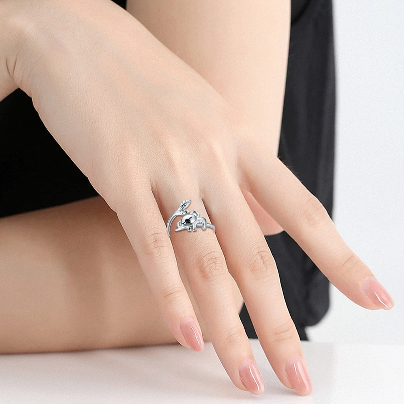 Justerbar Koala Ring i 925 Sterling Silver