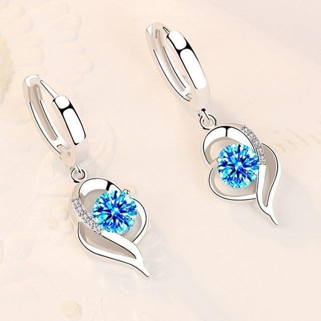 925 Sterling Silver och Zirconia Inlaid Floral Örhängen