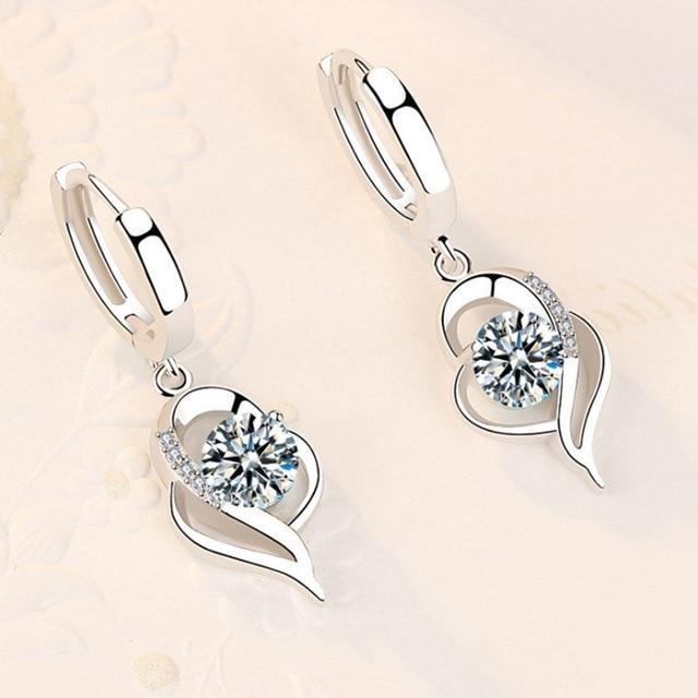 925 Sterling Silver och Zirconia Inlaid Floral Örhängen